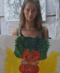 Ira, participnt of the art workshop with her creation